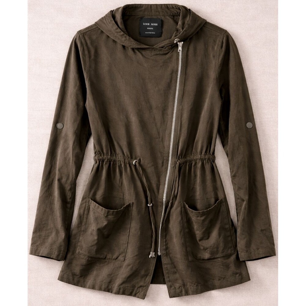 LOVE TREE UTILITY JACKET WOMENS M GREEN HOODED Y2K